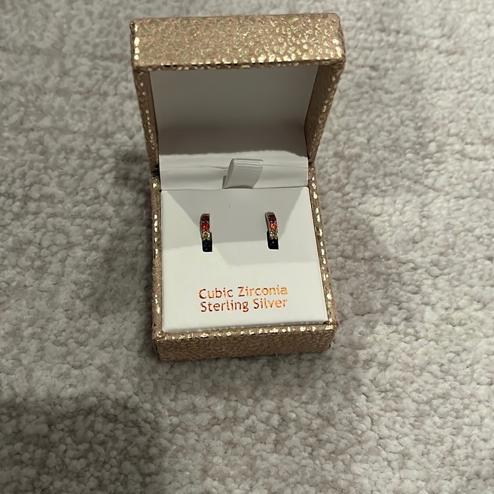 RAINBOW STERLING SILVER EARRINGS (WASHED AFTER TAKING PIC)